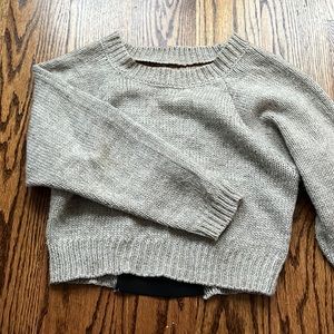Open back gray sweater